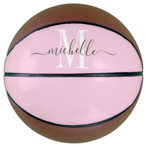 Personalized Pink Girls Monogrammed Basketball