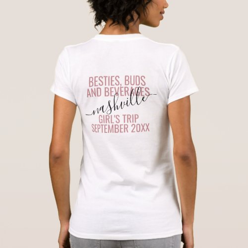 Personalized Pink Girls Weekend Bestie Trip Custom T_Shirt