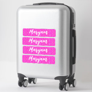 Personalized Pink Girly Name, Cool Unique Suitcase Sticker
