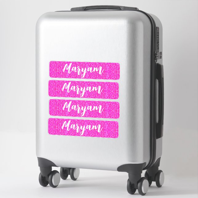 Personalized Pink Girly Name, Cool Unique Suitcase Sticker (Suitcase)