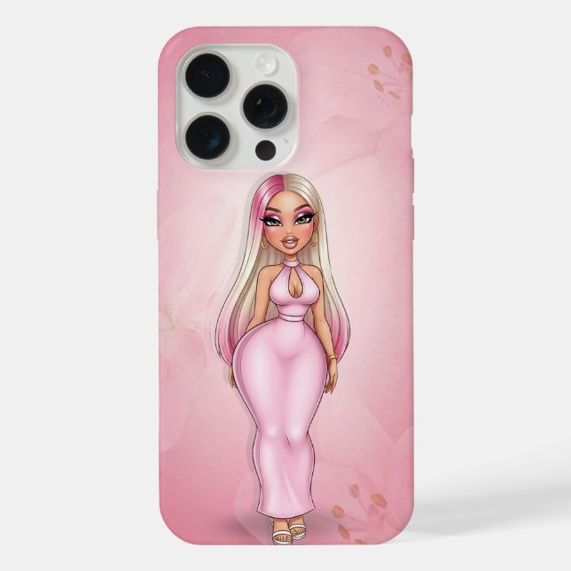 Personalized Pink Glamour Phone Case (Back)