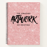 Personalized Blue Artist Sketchbook Notebook