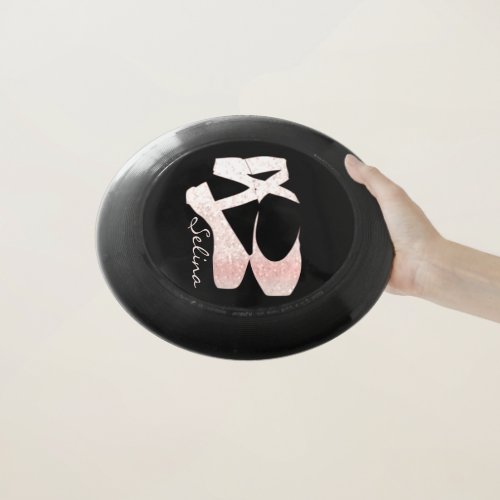 Personalized Pink Glitter Ballet Shoes Wham_O Frisbee