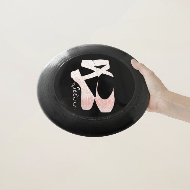 Personalized Pink Glitter Ballet Shoes Wham-O Frisbee (In Hand)