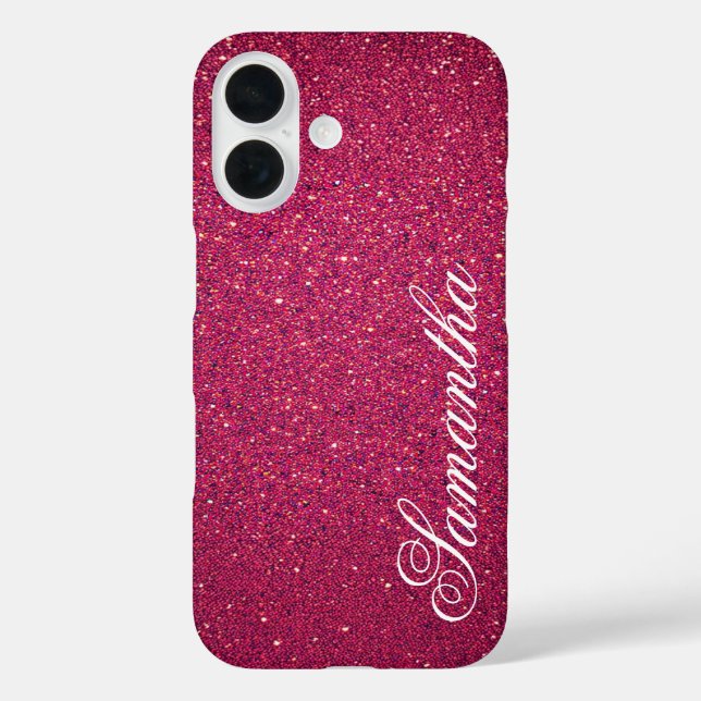 Personalized Pink Glitter Case-Mate iPhone Case (Back)