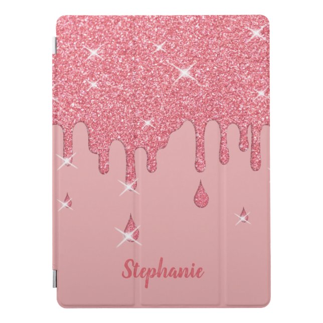 Personalized Pink Glitter Effect & Sparkles iPad Pro Cover (Front)