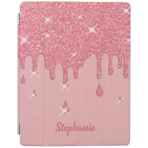 Personalized Pink Glitter Effect & Sparkles iPad Smart Cover
