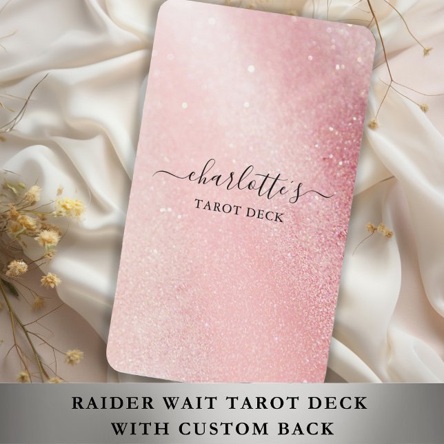 Personalized Pink Glitter (Imitate)Tarot Cards  (Personalized Pink Glitter (Imitate)Tarot Cards with your name, text, message.)