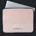 Personalized Pink Glitter Ombre Name Monogram Laptop Sleeve<br><div class="desc">Chic faux pink glitter design with ombre effect,  the pink glitter fades onto a white background. You can personalize these elegant laptop sleeve with your name and monogram or other text. Perfect personalized gift laptop sleeve. If you need any help or matching products,  please contact us through our store.</div>
