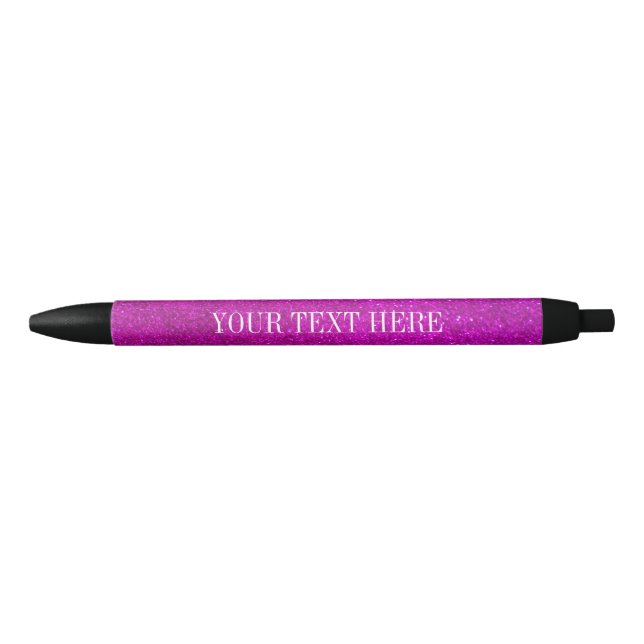 Personalized pink glitter pen with custom text (Front)