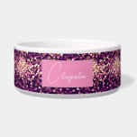 Personalized Pink Glitter Pet Bowl<br><div class="desc">Welcome to the "Personalized Pink Glitter Pet Bowl"! This stylish and functional pet bowl is sure to be a hit with both you and your furry friend. The pet bowl has a 25oz capacity, making it perfect for dogs, cats, or any other type of pet. It measures 2.5" inches in...</div>