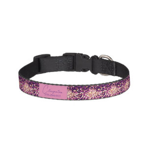 Personalized Pink Glitter Pet Collar