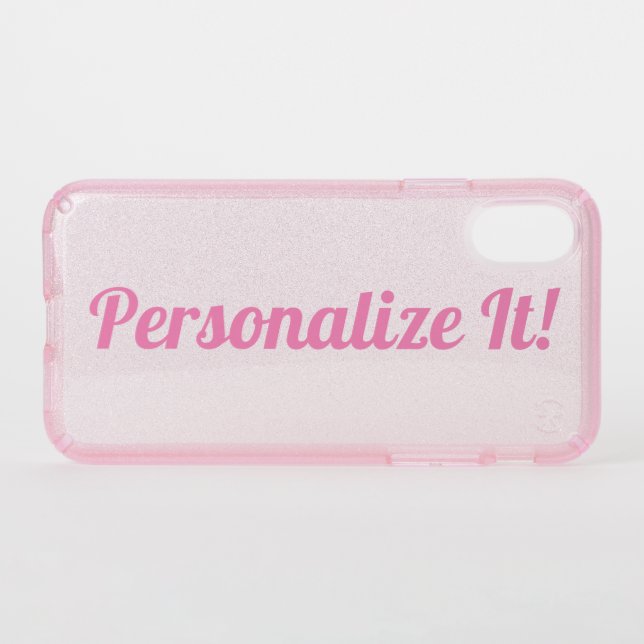 PERSONALIZED Pink Glitter Phone Case (Front (Horizontal))