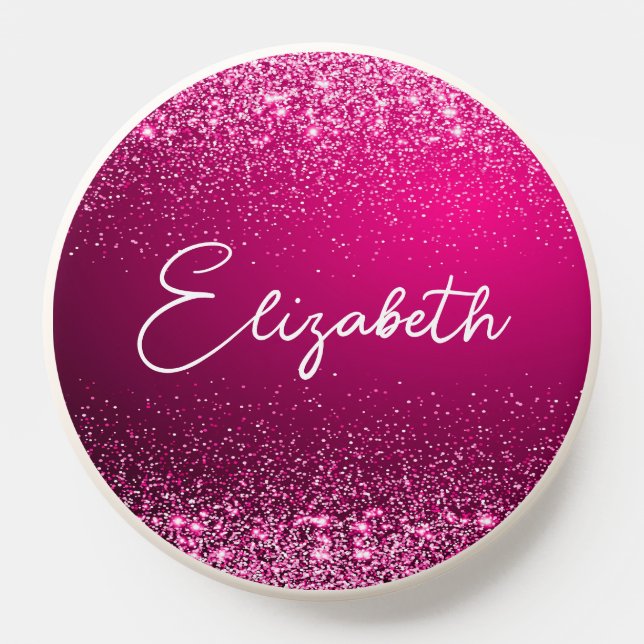 Personalized Pink Glitter PopSocket (Popsocket)