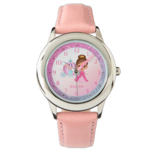 Personalized Pink Glitter Princess Learning Watch