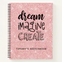 Personalized Elegant Purple Pink Sketchbook Notebook