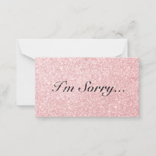 Personalized Pink Glitter Style I'm Sorry Card