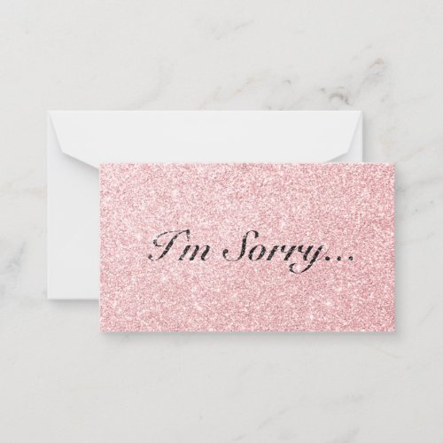 Personalized Pink Glitter Style Im Sorry Card