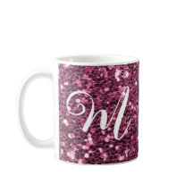 Personalized Pink Glitter Two-Tone Coffee Mug