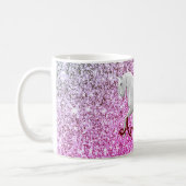 Personalized pink glitter unicorn coffee mug (Left)