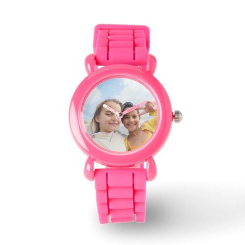 Personalized Pink Glitter Watch Custom BFF Photo  Watch