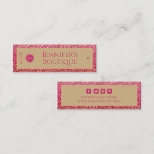 Personalized Pink Gold Glitter Boutique Branding Calling Card