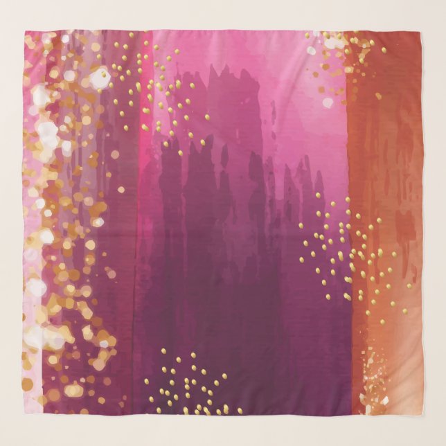 Personalized Pink Gold Glitter Scarf (Front)
