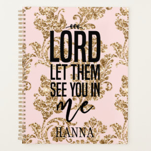 Personalized Pink Gold Motivational Planner