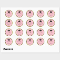 Pink Baby Girl Carriage Baby Shower Stickers, Zazzle.com