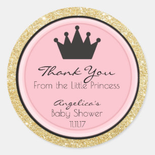 12 X 60mm Personalised Princess Birthday Party Thank You Sticker Labels Seals 37 