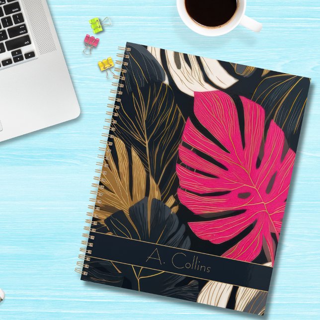 Personalized Pink & Gold Tropical Monstera Planner (Creator Uploaded)