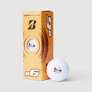 Personalized Pink Golf Cart Golf Balls