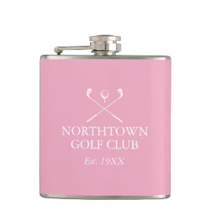 Personalized Pink Golf Club Name Flask