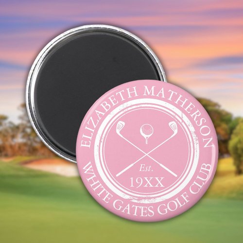 Personalized Pink Golf Club Name Magnet