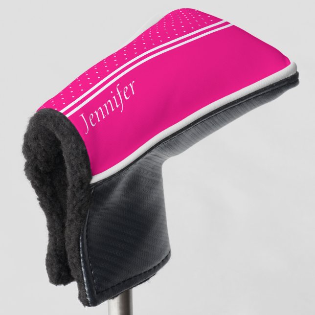 Personalized Pink Golf Head Cover (3/4 Front)