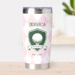 Personalized Pink Golf Modern Bridesmaid Name Insulated Tumbler<br><div class="desc">Personalized Pink Golf Modern Bridesmaid Name Insulated Tumbler.

Need a custom order? Click the "Message" button below,  and we’ll be happy to help.</div>