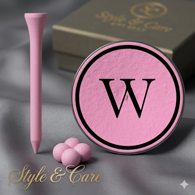Personalized Pink Golf Tees with Classic Monogram (Personalized Pink Golf Tees with Classic Monogram)