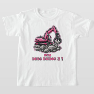 Personalized Pink Grabber Excavator T-Shirt