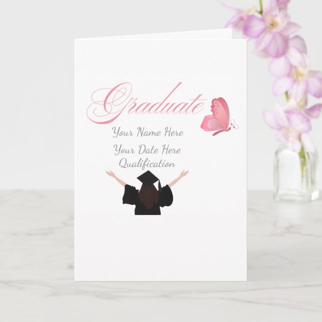 Personalized Pink Graduate Gift, Custom Name  Card (Orchid)