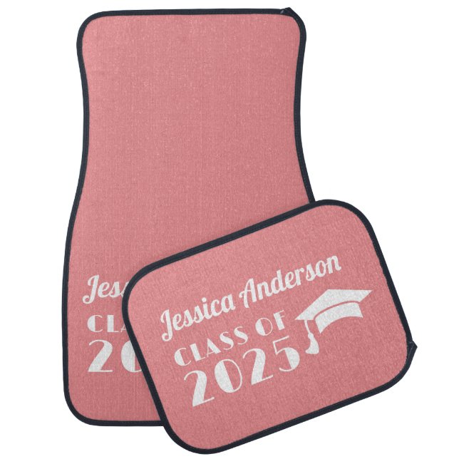 Personalized Pink Graduation  Car Floor Mat (Set)