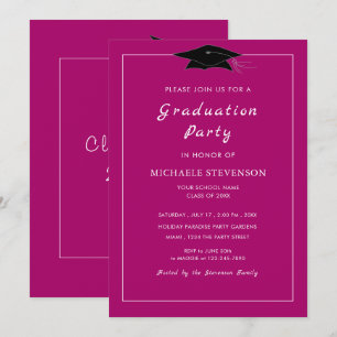 Personalized Pink Graduation Invitation Templste