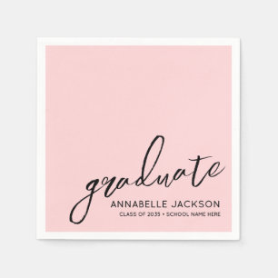 Personalized Pink Graduation Napkins