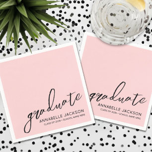 Personalized Pink Graduation Napkins