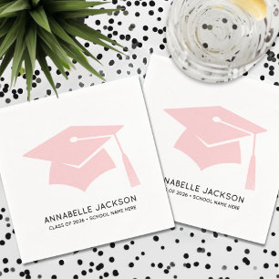 Personalized Pink Graduation Napkins