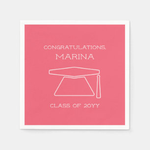 Personalized Pink Graduation Party  Napkins