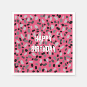 Personalized Pink Gray Black Jelly Bean Napkins