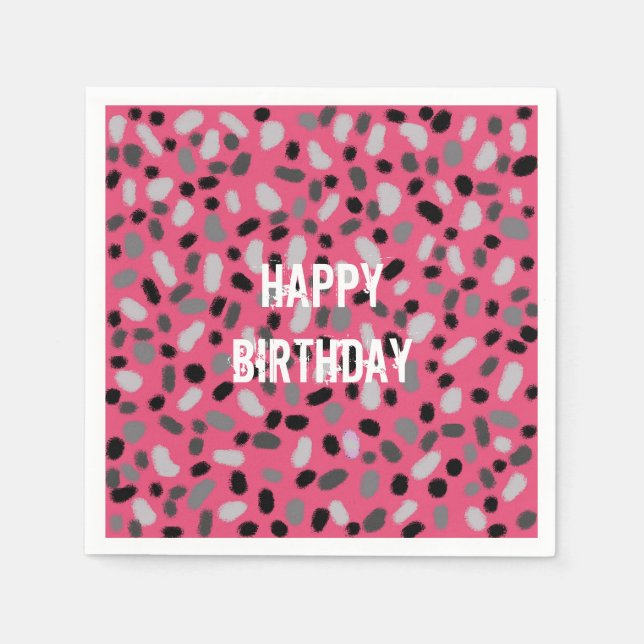 Personalized Pink Gray Black Jelly Bean   Napkins (Front)
