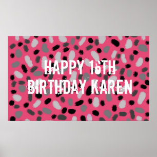 Personalized Pink Gray Black Jelly Bean Poster