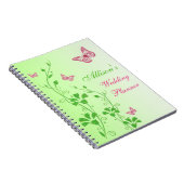 Personalized Pink Green Butterfly Floral Notebook (Right Side)