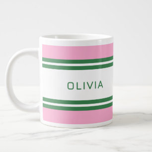 Personalized Pink & Green Golf Custom Giant Coffee Mug